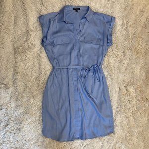 Silky Blue Work Dress